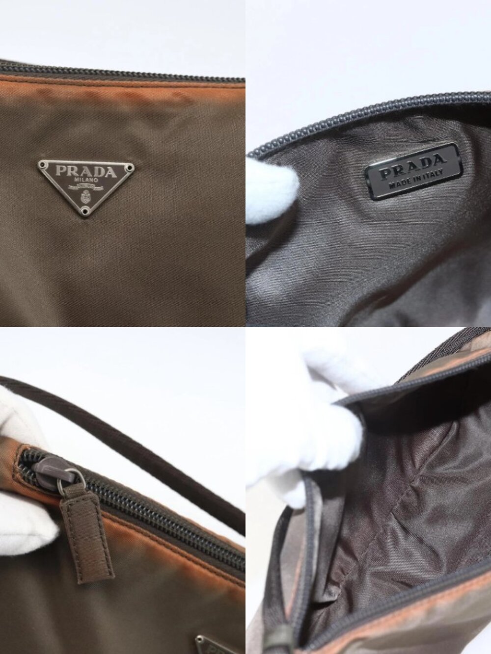 PRADA Accessory Pouch Nylon Brown Auth bs33343 - Picture 15 of 15
